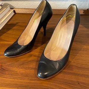 Fendi Black Leather Heels, authentic!  Size 38